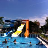 Pool with water slides